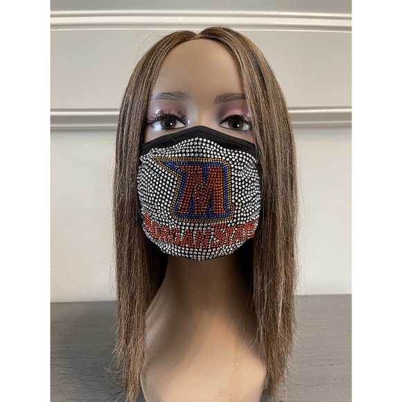 Morgan State University Bling Rhinestone Face Mask - Picture 13 of 14